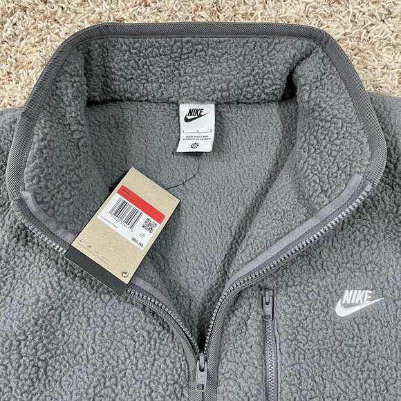 Nike Sportswear Club Men's Fleece Brushed Winterized Zip  Vest Gray, Size Large - Picture 6 of 14